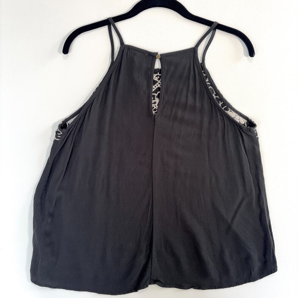Love on a Hanger Womens Medium Black Embroidered Tank Top Boho Chic Sleeveless - Picture 5 of 10